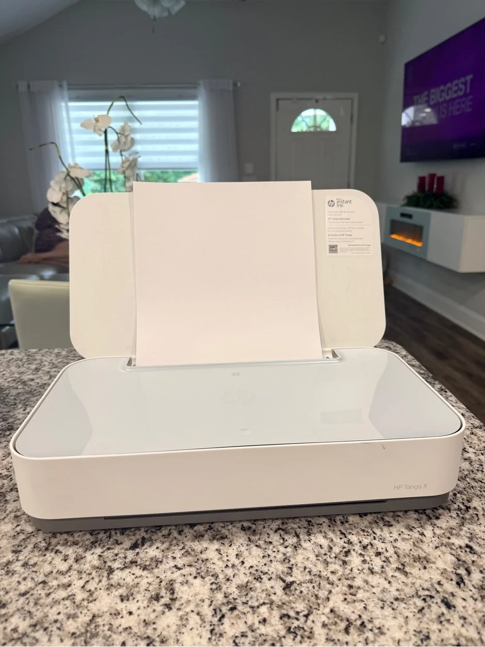 HP Tango X Compact Wireless Printer in White and Light Gray